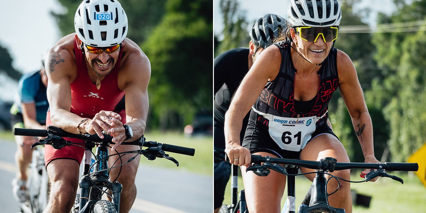 Los Ganadores con bicis de MTB